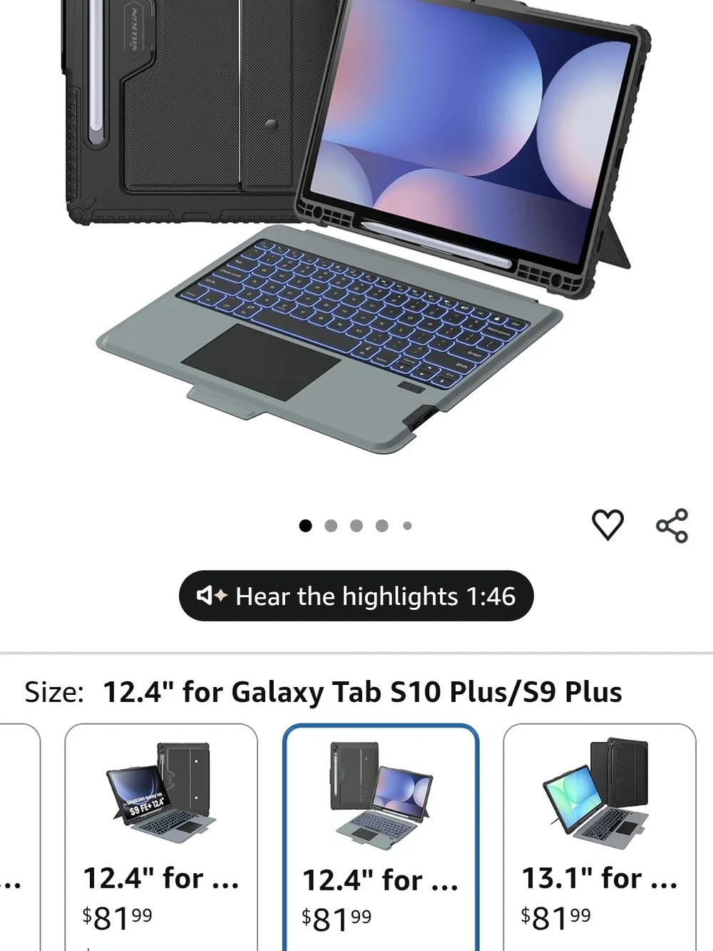 Nillkin for Samsung Galaxy Tab S10 Plus/S9 Plus 12.4